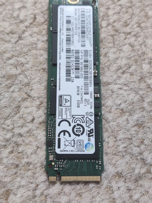 Продам планку пам'яті SSD M.2 NVMe на 512 Гб