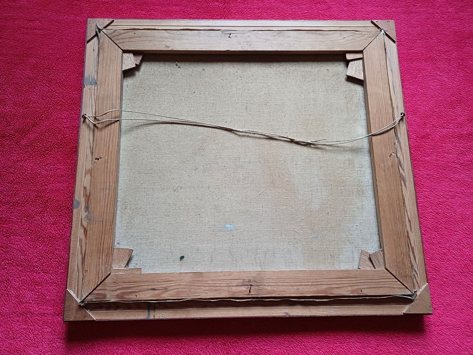 Stary obraz na płótnie sygnowany  .