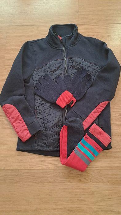 Casaco de equitação + meias + luvas  criança azul/rosa