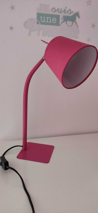 Candeeiro de Secretária e Abajour Rosa