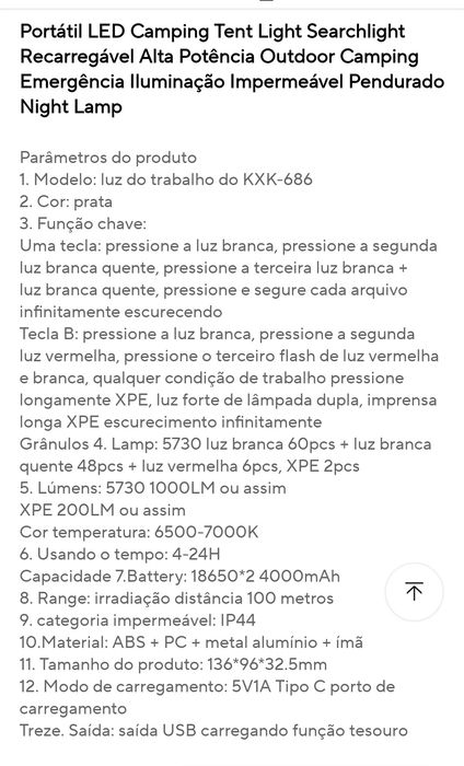 Projector led com bateria