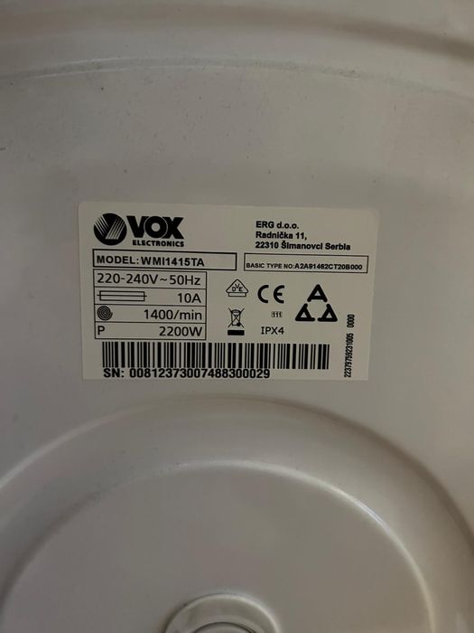 Máquina de Lavar Roupa VOX 10 kg