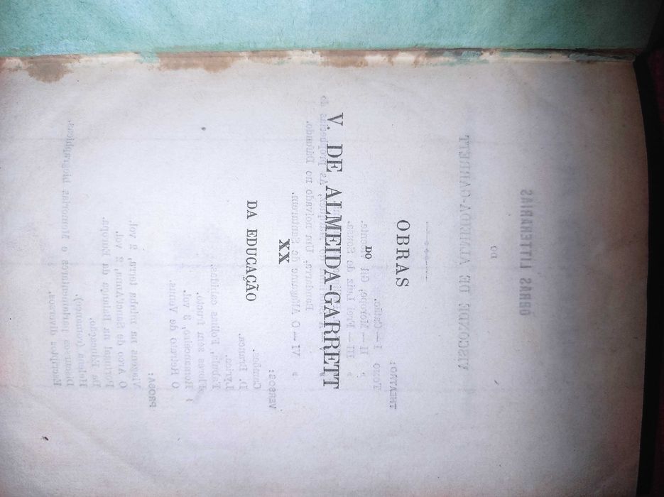 Livro Obras de Almeida Garret Antigo