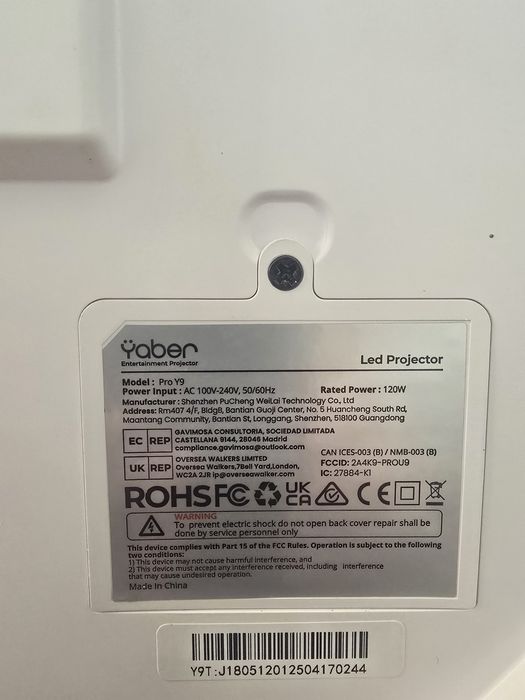 Vendo um projetor marca YABER Y9