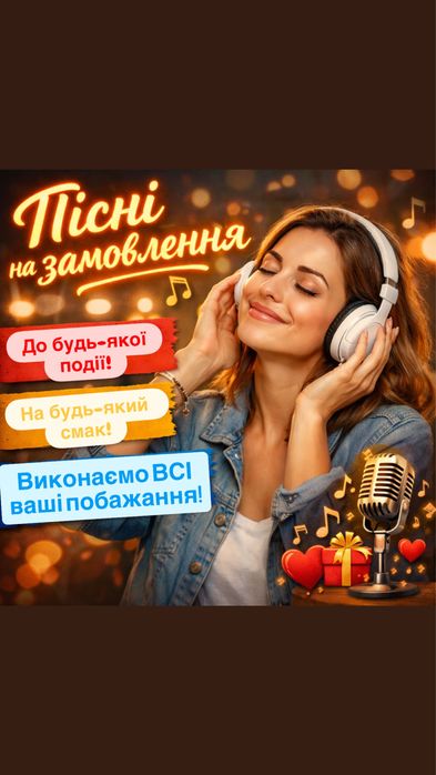 Пісні на замовлення оживлення фото відеокліпи музика під себе  відеоші