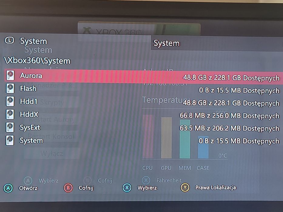 Przerobiony Xbox 360 slim E Aurora jak RGH zestaw