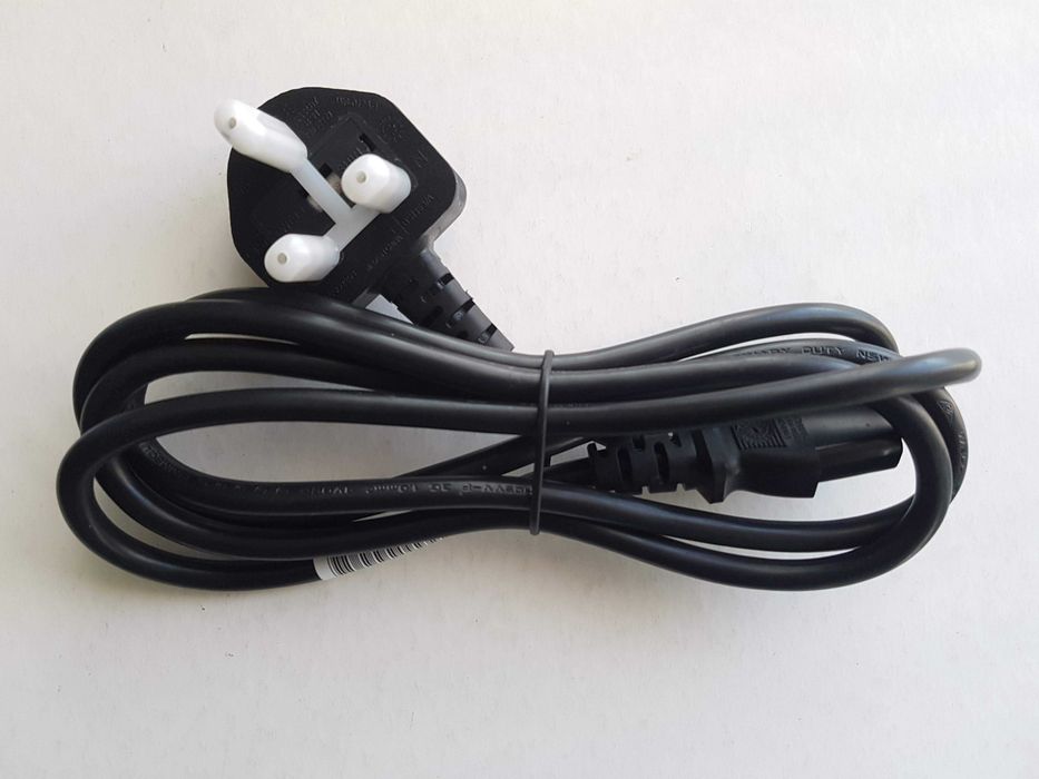 UK PC Power Cable with fuse 1 m