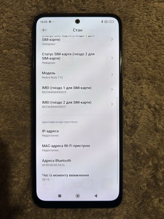 Смартфон Xiaomi Redmi Note 11S 6/128GB Graphite Gray