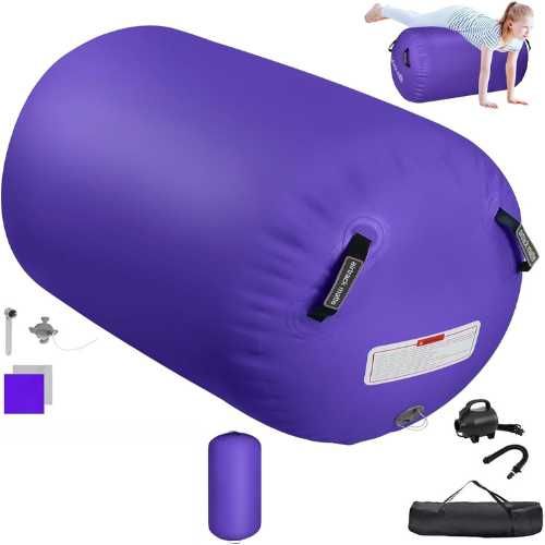 Wałek Gimnastyczny Dmuchany Air Roll 120 x 75 cm do Akrobatyki pompka