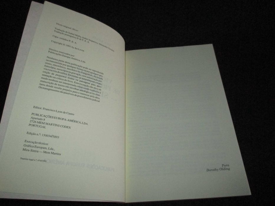 Livro Violação de Privacidade Sliver Ira Levin