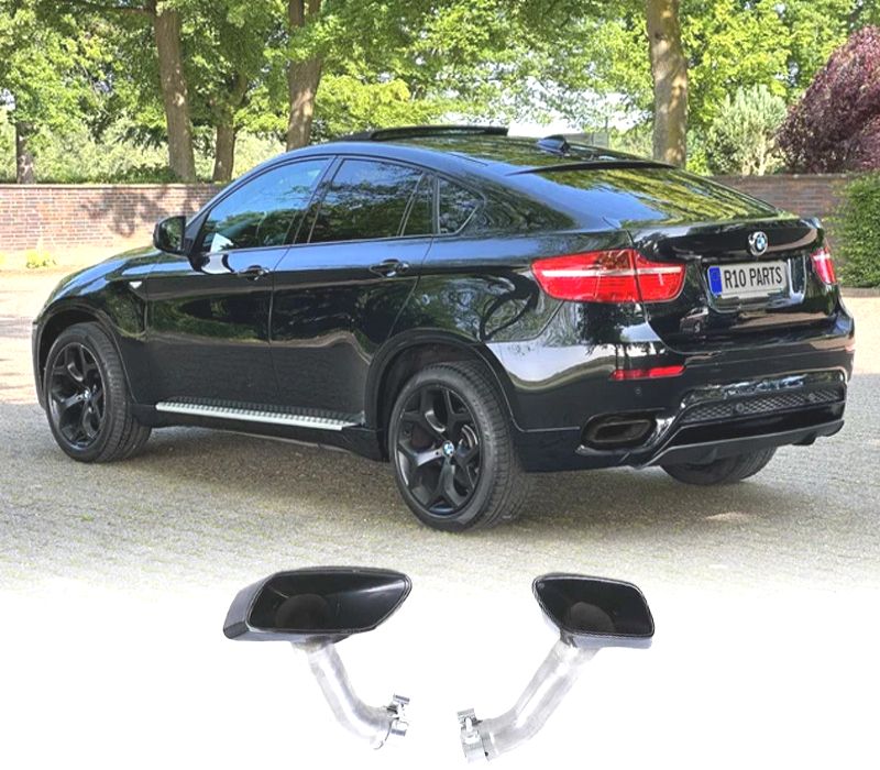 PONTEIRAS DE ESCAPE PARA BMW X6 E71 11-14 LOOK M PRETO