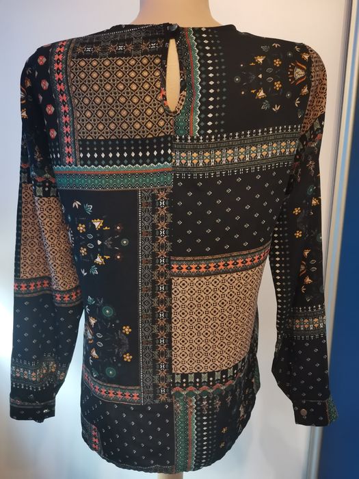 Bluzka damska z długim rękawem Cocomore rozm 36, etno wzór