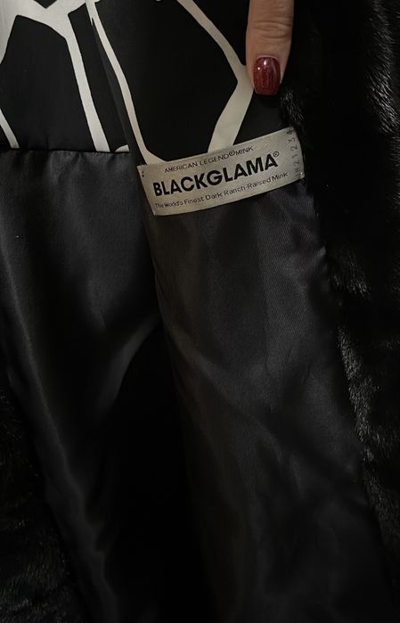 Шуба норкова BLACK glama з англійським воротом р. С-М