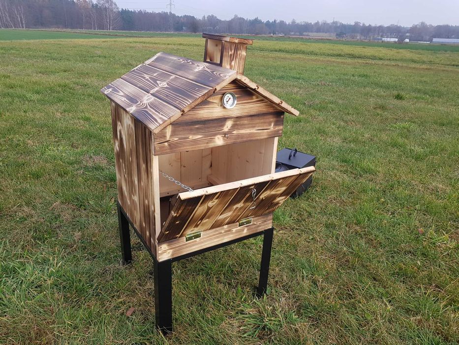 WĘDZARNIA Opalana Domowa Ogrodowa Drewniana Drzwi Komin Wędzok