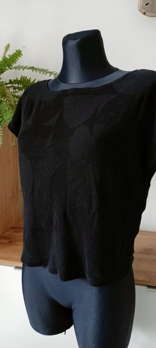 Bluzka Sweterek Krótki Rękaw Wzór Wallis S M