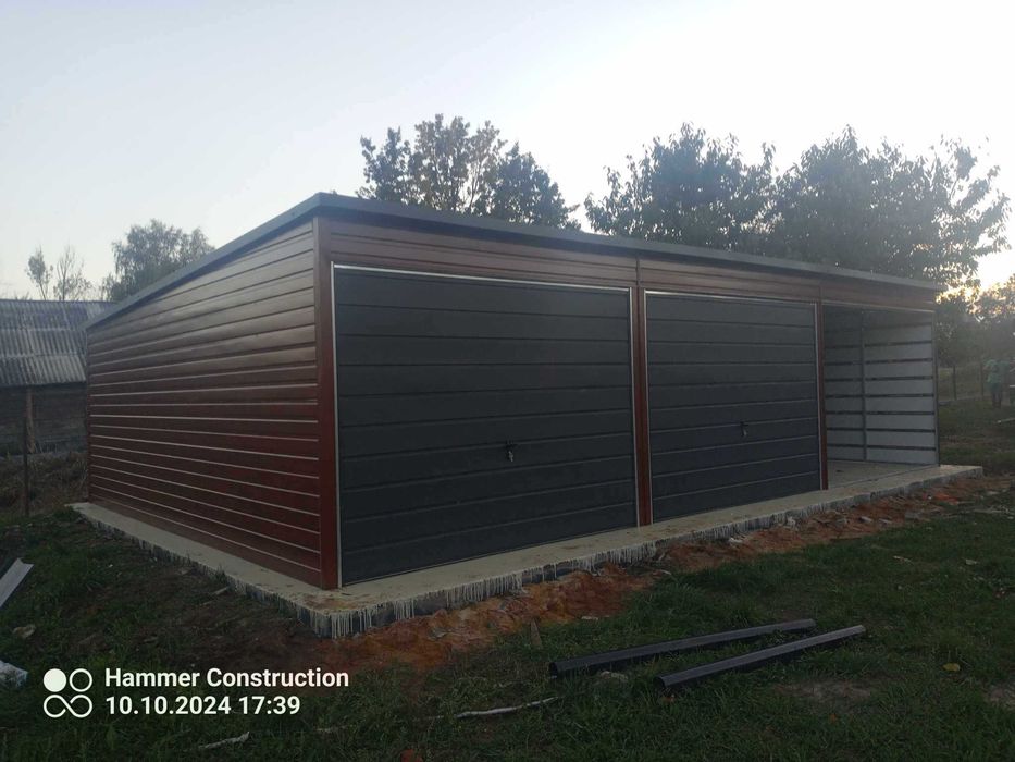 Garaż blaszany 10x6.  KONSTRUKCJA W OCYNKU. Producent. CAŁA Polska