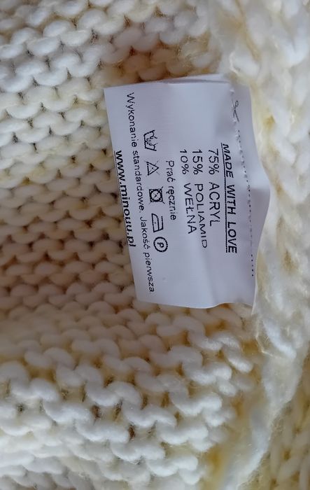 NOWY damski akrylowy sweter (kardigan), rozm. L/XL