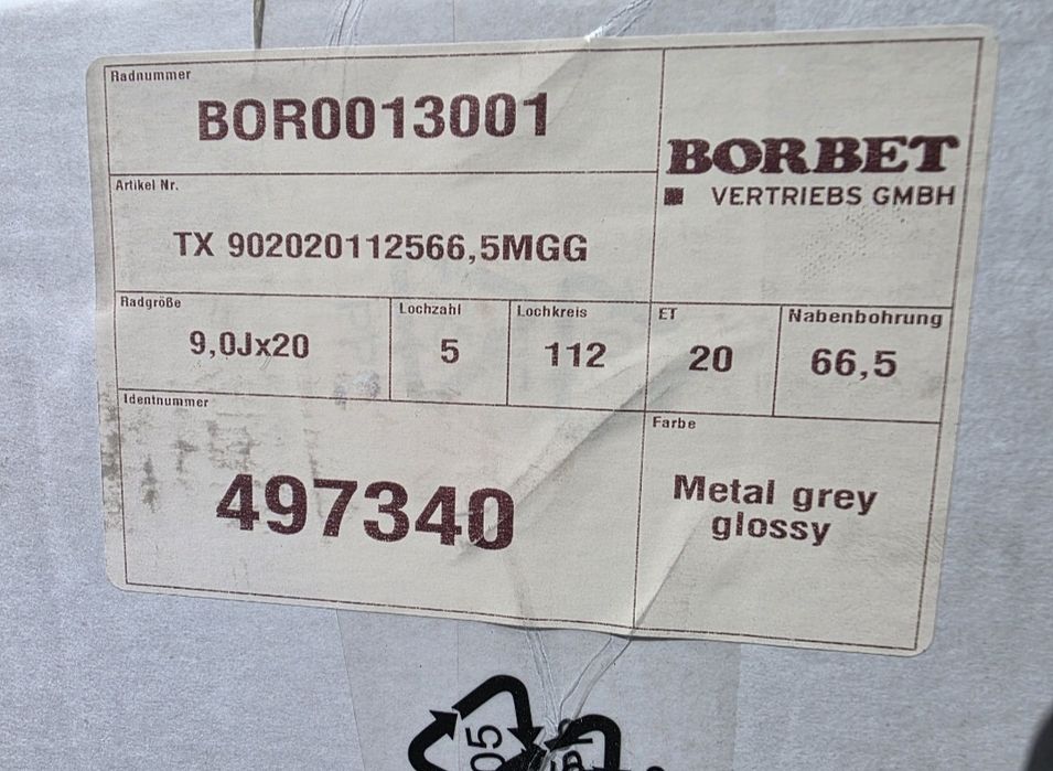 Нові легкосплавні диски Borbet 5 112 R20