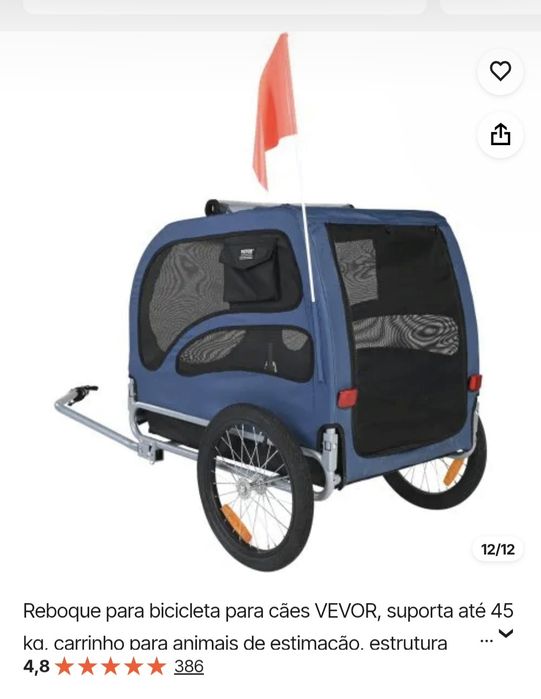 Carro transporte cachorro atrelar a bicicleta
