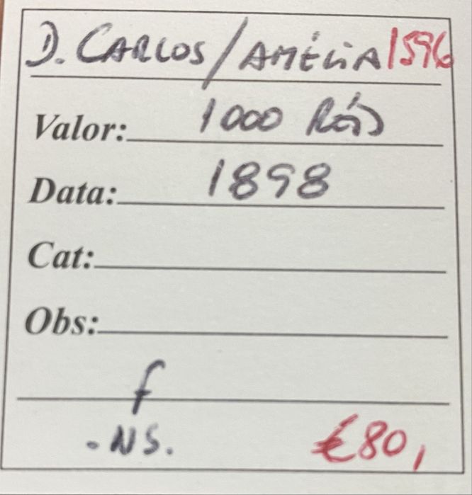 Moeda 1596 - D. CARLOS/ AMELIA 1000 Reis 1898 Prata