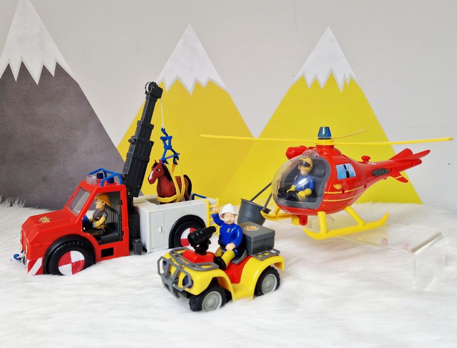 Simba Strażak Sam zestaw trzech zabawek auto helikopter quad