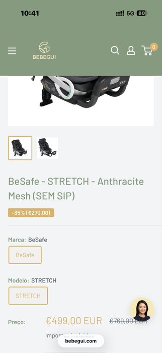 Cadeira bebe Besafe stretch