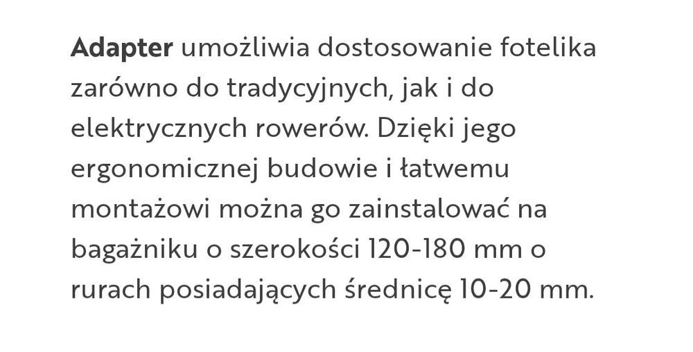 Fotelik rowerowy  HAMAX Zenith Adapter
