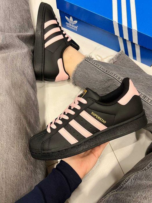 !SALE! Adidas Superstar Black/Pink 36 37 38 39 40 41 адідас рожеві