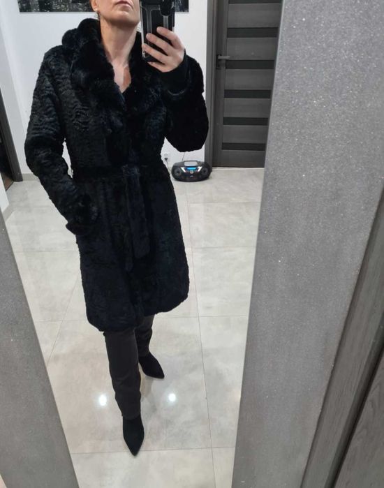 Eleganckie długie futro naturalne - królik | Ochnik, M / L