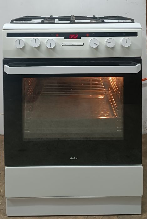 Kuchenka Gazowo Elektryczna Amica 60cm Termoobieg Rożen Transport