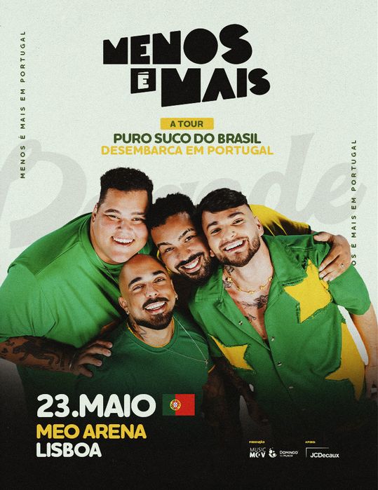 Ingresso Menos é Mais em Lisboa dia 23/06