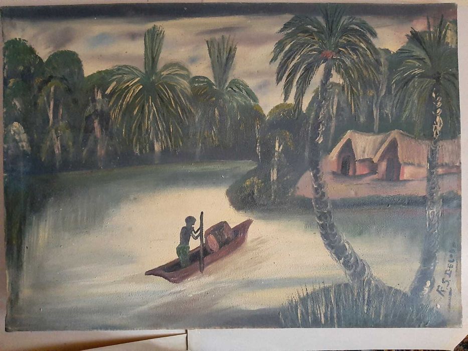 AFRICAN ART - Lot of 2 Paintings