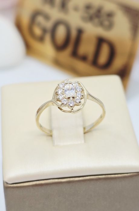 Złoty pierścionek próba 585 14k Używany