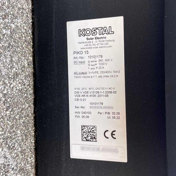 3 Inversores Solares Kostal 15KW