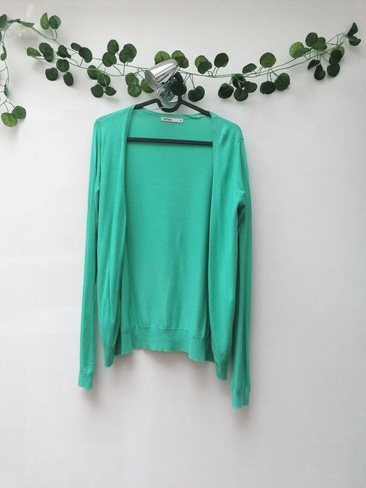 Casaco Turquesa de Malha Fina