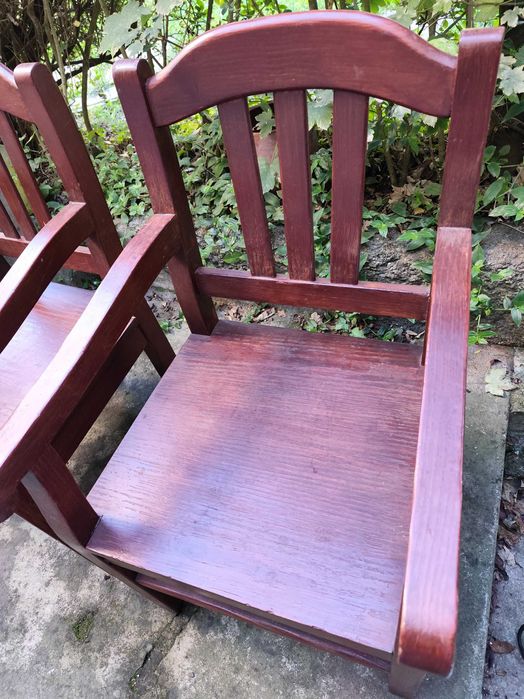 Lote de 4 cadeiras madeira robusta