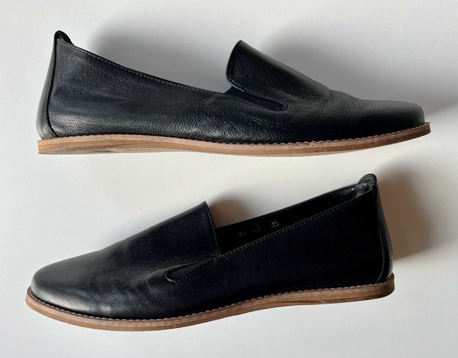 Skórzane damskie buty Wojas - rozmiar 36 (23cm) czarne