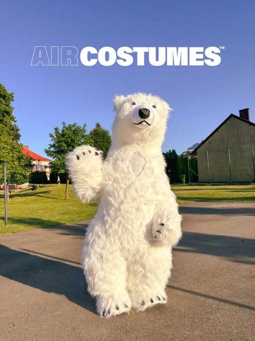 Kostium dmuchany Biały Miś