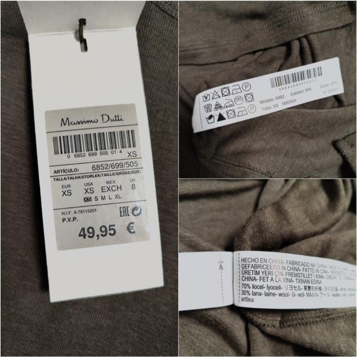 Massimo Dutti ніжний тонкий лонгслів на основі вовни та ліоцеллу