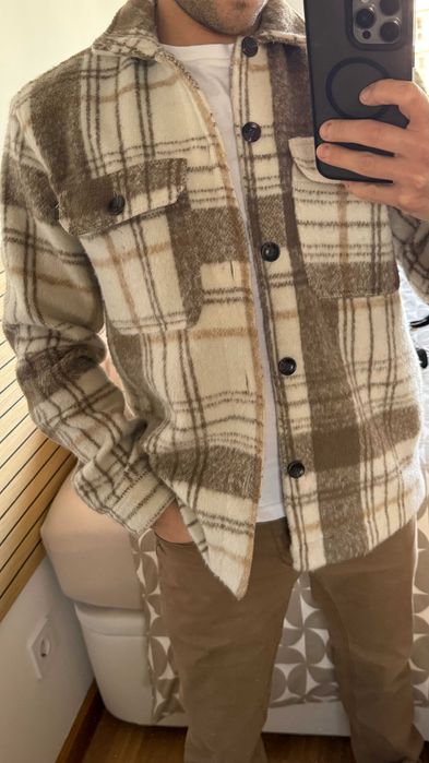 Casaco comprido Bege de pelo curto