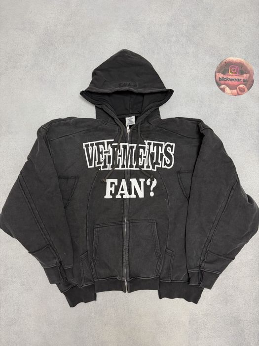 зип худи Vetements Fan zip up M L balenciaga rick owens project gr