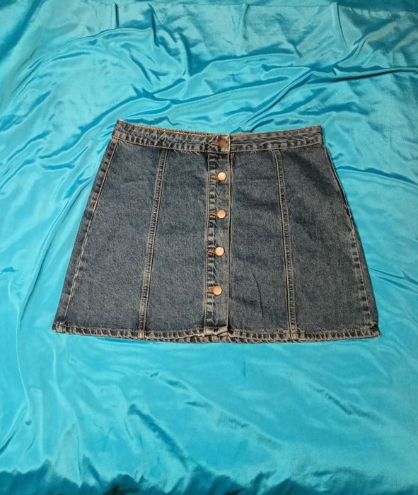 Spódnica mini jeansowa z guzikami XL | y2k vintage