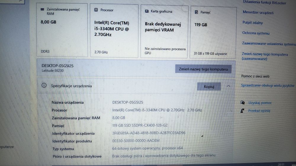 Laptop Dell Latitude E6230 12"