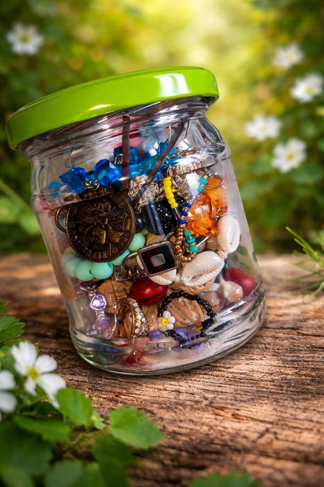 Słoik z biżuterią