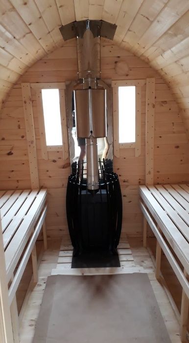 Sauna Beczka Gorąca Balia Sauna Ogrodowa Typu Premium Wyposażona