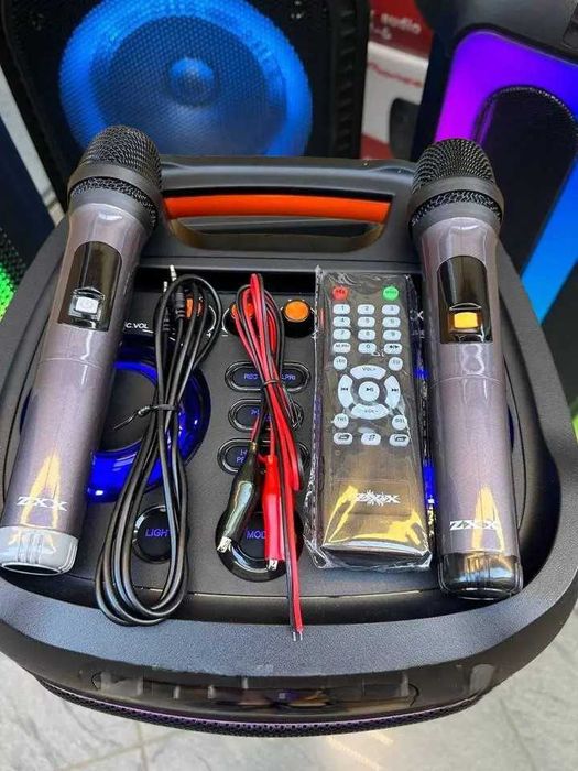 Портативная колонка, ZXX 5530 80Вт с микрофоном и RGB подсветкой.