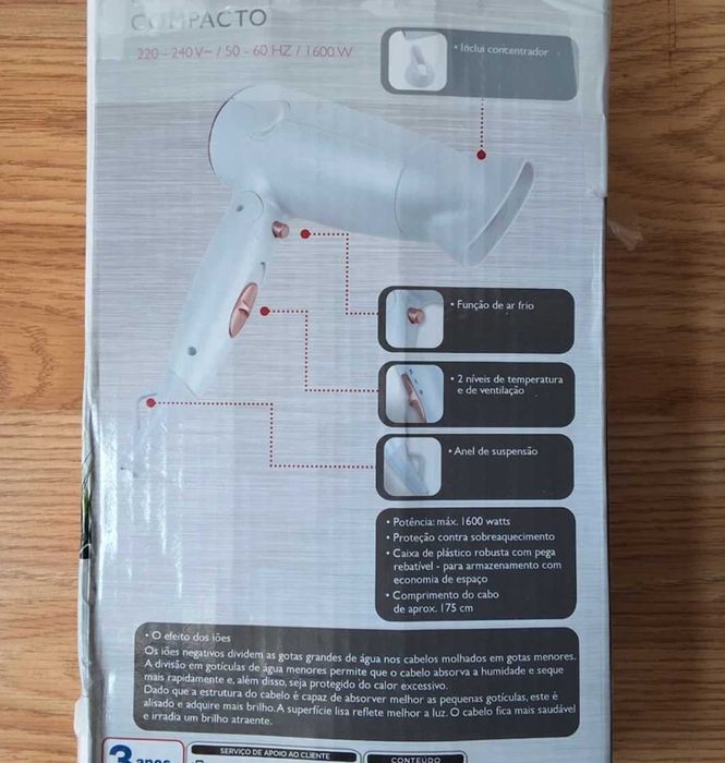 Secador de cabelos dobrável