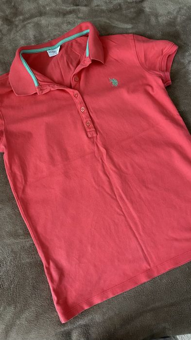 Różowa damska koszulka polo w klasycznym kroju