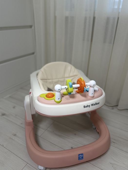 Дитячі ходунки Baby Walker Bambi 5032, Біло-рожевий