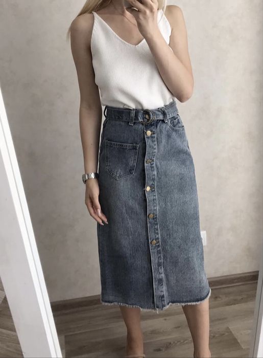 Джинсова спідниця S